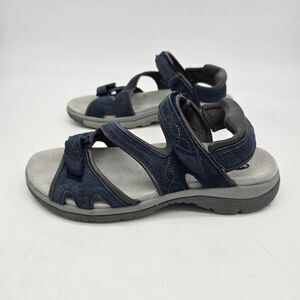 Dr Scholl's Shoes Womens Size 7M Blue Gray Sport Sandals ADELLE Leather Strap